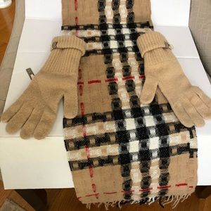Burberry scarf and gloves
